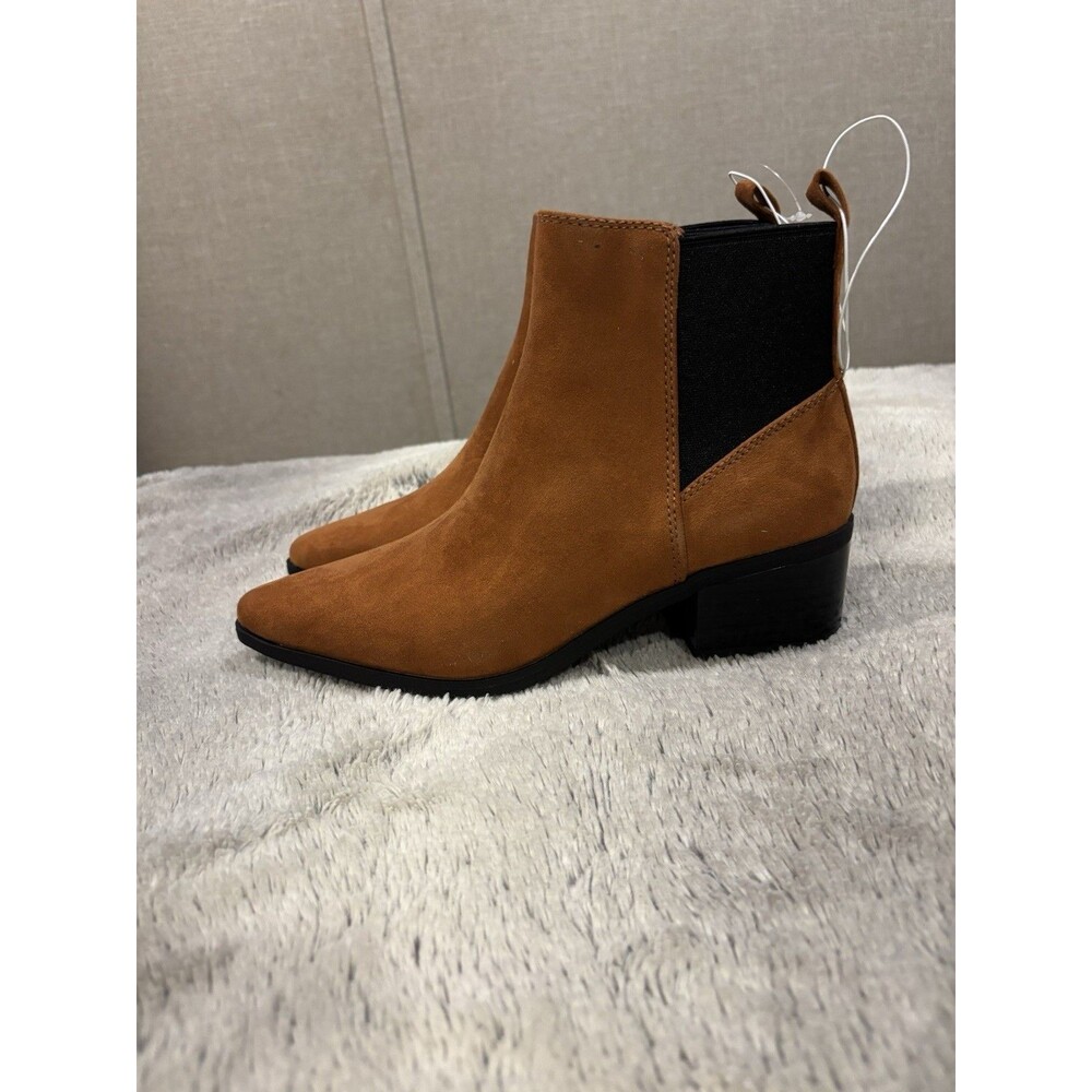 A New Day Gwen Women's Size 6.5 W Cognac Brown Chelsea Ankle Boots Memory Foam